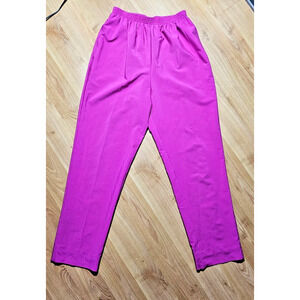 Vintage Jordana Womens Pants Style 9249 Hot Pink 100% Polyester Elastic Waist